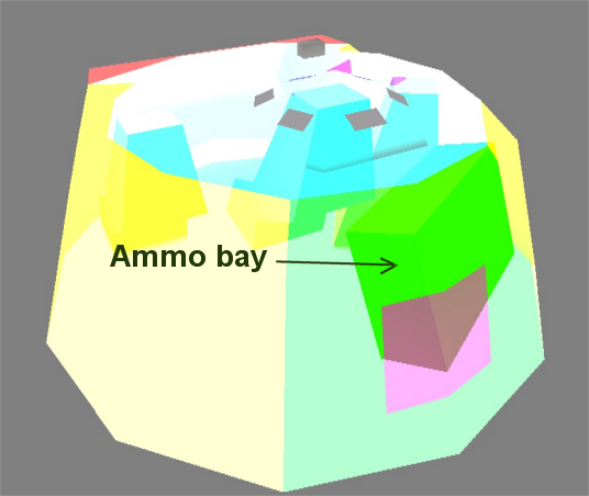 Back of Löwe turret hit box model transparent #1